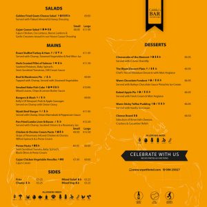 Cobbler’s Lunch Menu